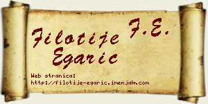 Filotije Egarić vizit kartica